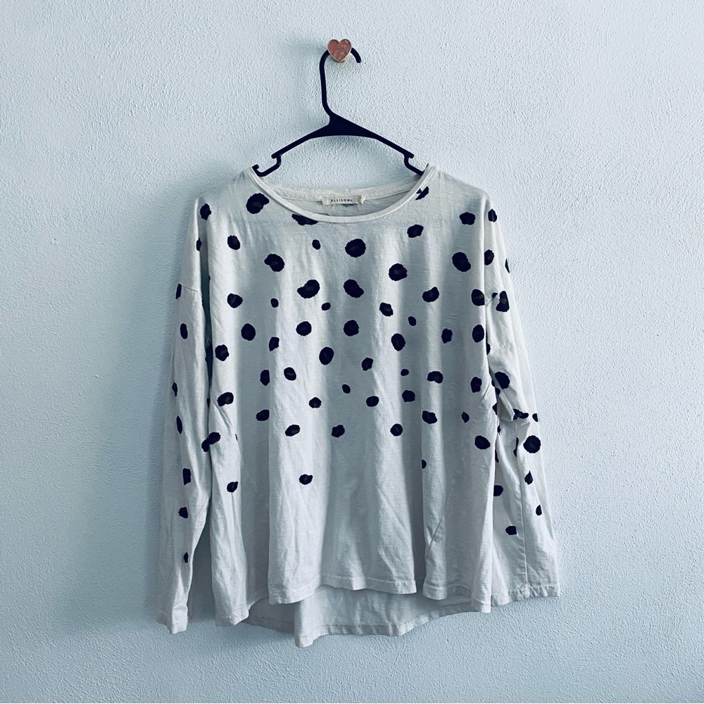 Ellison dot print long sleeve top